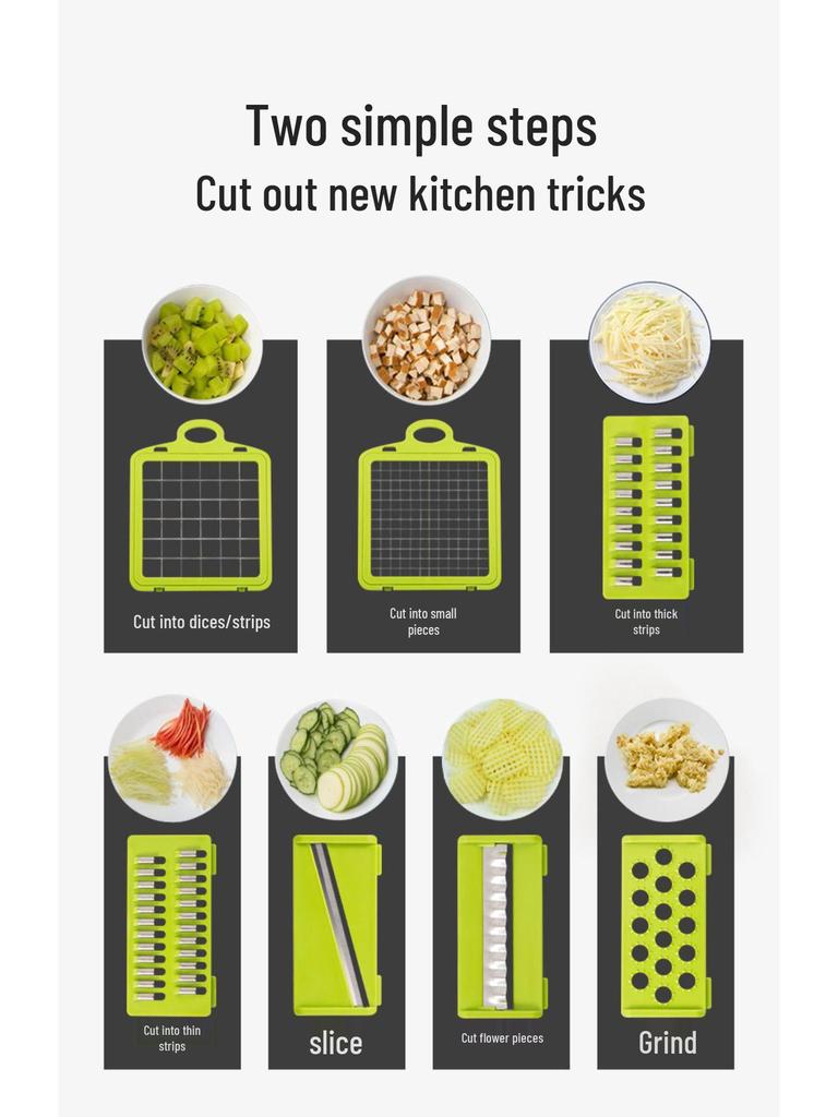 Multifunctional Veggie Cutter & Peeler: Potato, Carrot, and Vegetable Slicer, Dicer, Grater.