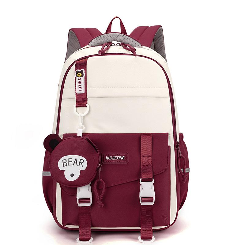 Contrasting colors cute schoolbag female new primary and secondary school students grade 3 to 6 high-value backpack