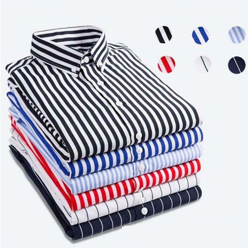 Stylish And Classy New Large Vertical Stripes Long-sleeved Shirt For Men