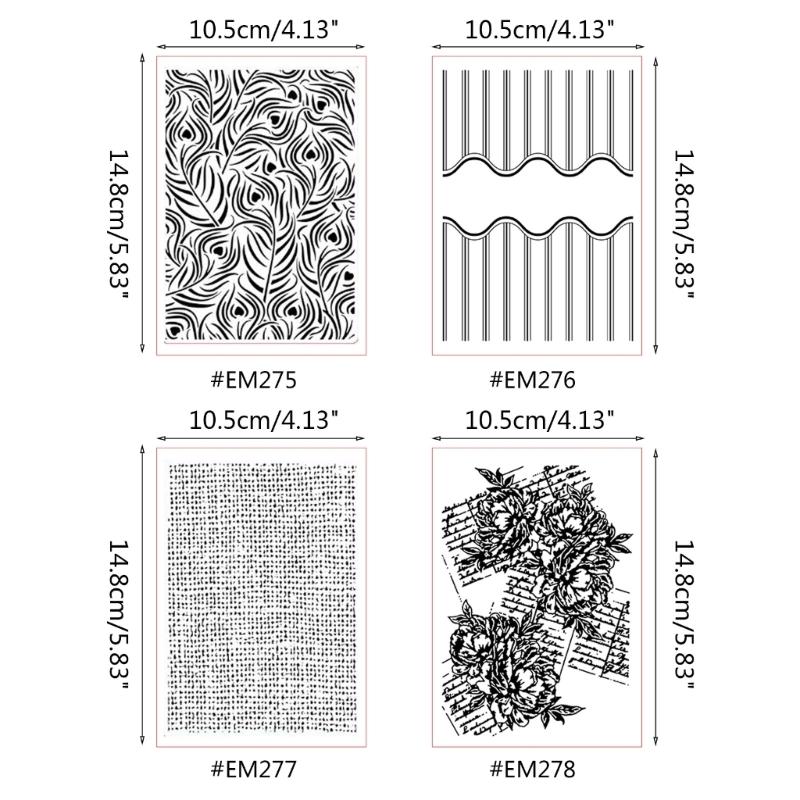 Strukturierte Prägefolder Papierbasteln Dekorative Prägeschablonen Strukturierte Scrapbooking-Vorlagen für Kartenherstellung
