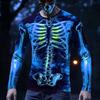 Halloween Skeleton Prints Long Sleeve T-Shirts for Men Gothic Trendy Streetwear Casual Tops Halloween Party T-shirts