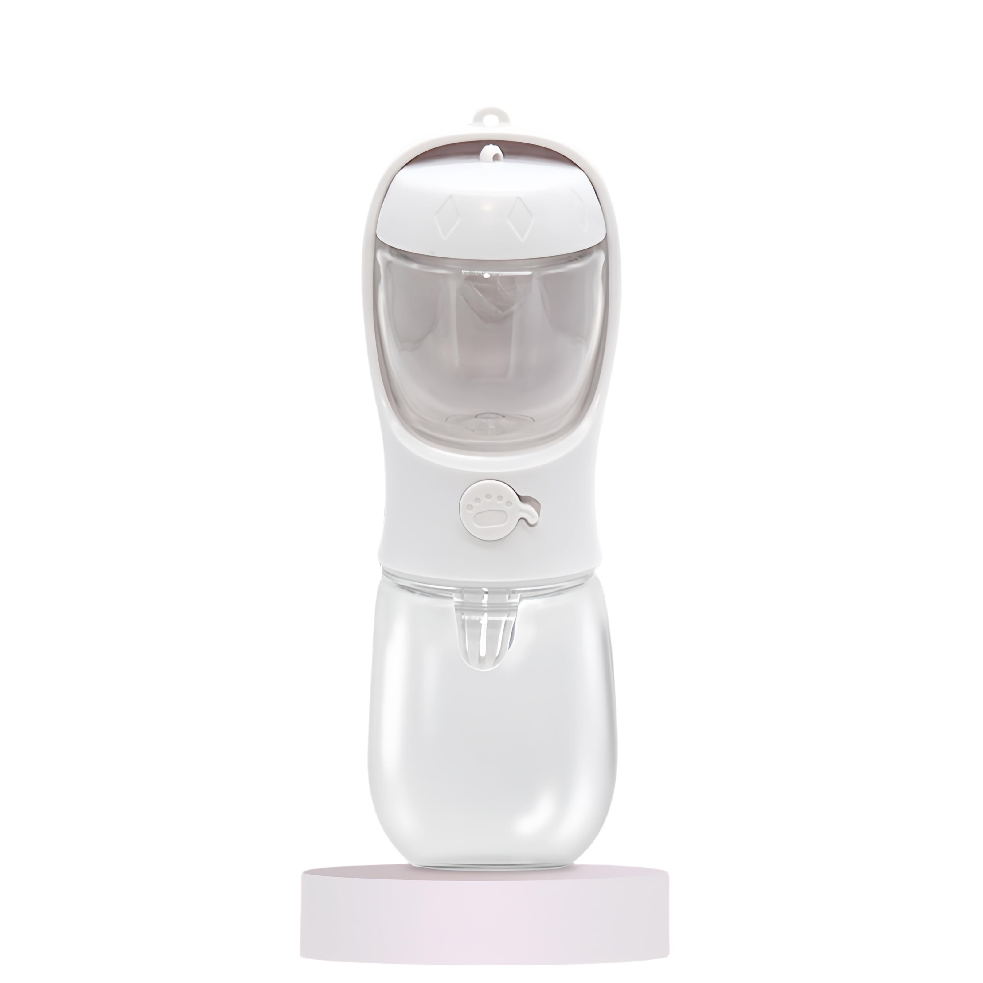 

2 в 1 350 мл портативный пищевой материал собака кошка дорожная бутылка для воды с дозатором для еды бутылка для воды для собак 350ml белый