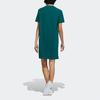 Adidas Neo Color Block Logo Print Sports Round Neck Short Sleeve Dress Women Dresses Forest-Green H61975