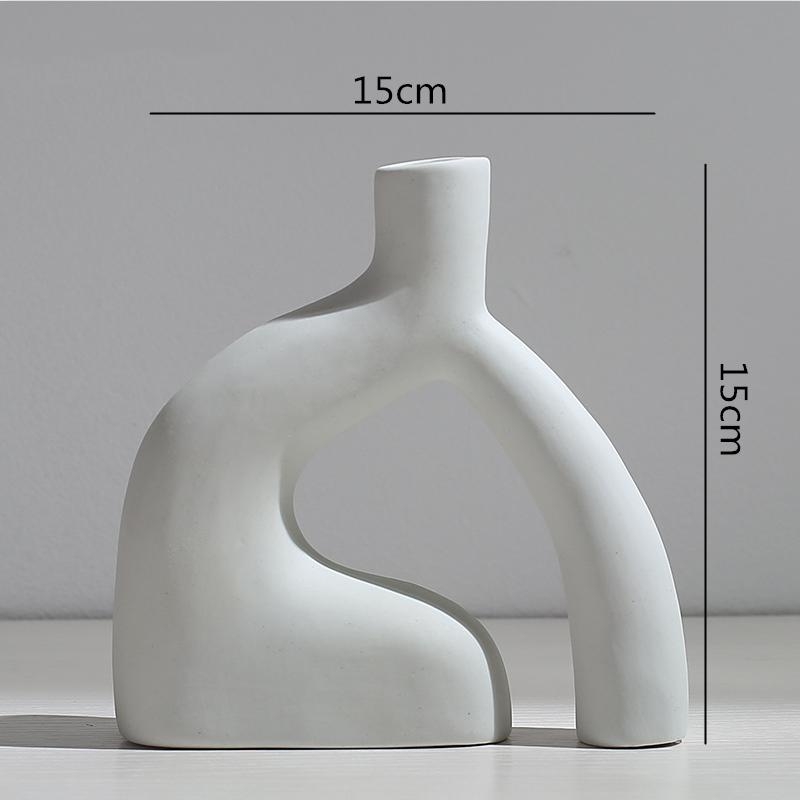 Keramikvase Abstraktes Blumenarrangement Hydroponische Bastelarbeiten Ornamente Moderne Heimdekorationszubehör Weiße Vasen Dekoration