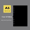 Minimalist Black A5 PU Leather Loose-Leaf Notebook with Black Card Paper Inner Pages