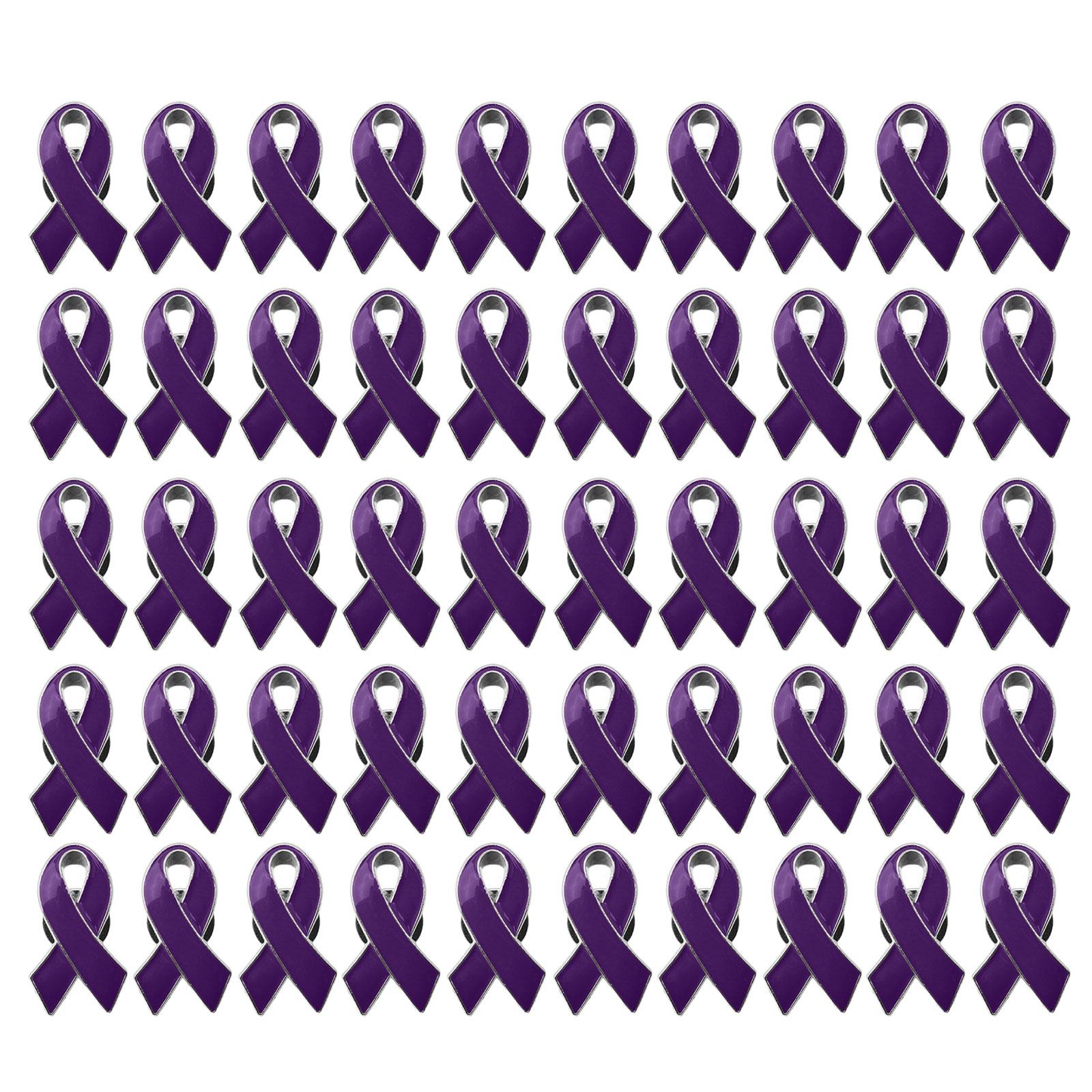 

Набор значков группы 50 штук Металлический значок на лацкан для повышения осведомленности Значки-броши группы Значки надежды Эмалевые ювелирные значки для украшения фиолетовый