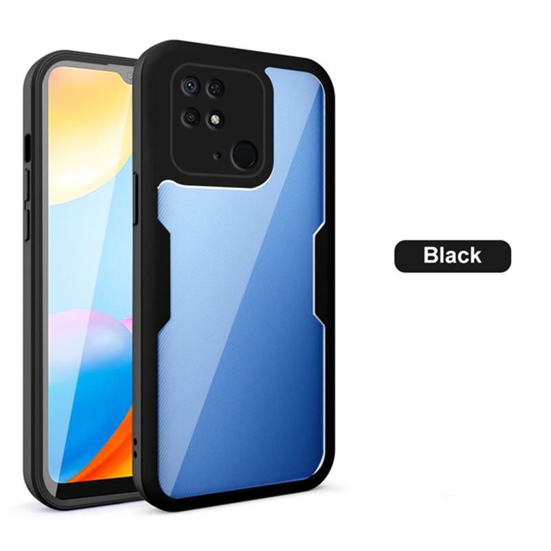 Cover Per Realme C21Y / C25Y: Custodia Ibrida TPU + PC Antiurto Trasparente Blu