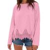 Lace Tops for Women Long Sleeve Crewneck Casual Vacation Boho Tops