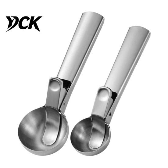Ergonomic Kitchen Utensil for Baking Stainless Steel Ice Cream Scoop with Trigger, Easy Release Hard Multipurpose Tool Muffins Dough Scooper,
