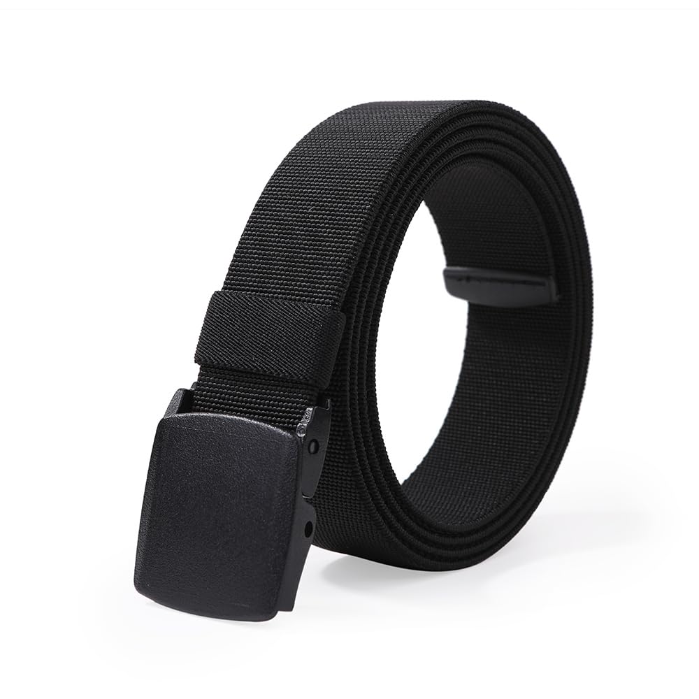 ALL BEFORE Stretchy Nylon Work Belt with YKK Lightweight and Elastic Waist Belt for and Adjustable One Size Fits 38mm 160cm Black [CARRY ONE] Buckle,
