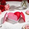 Creative Jewelry Display Case Heart Shape Storage Box, 3D Printed Detachable Dual Compartment Organizer, Decorative PLA Material Box Pink Red with Lid