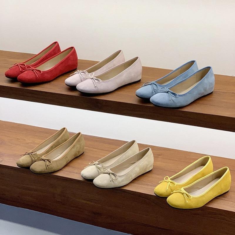 Inner height increase retro red single shoes women's shoes new spring pink ballet gentle shoes