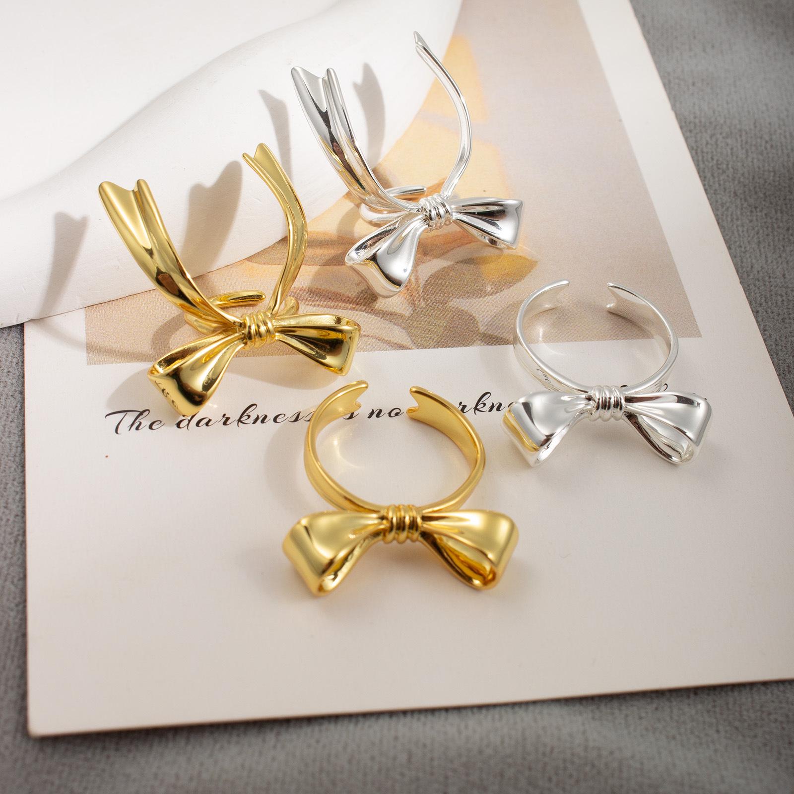 

Elegant Korean Bow Ring & Ear Cuff - Trendy Niche Design