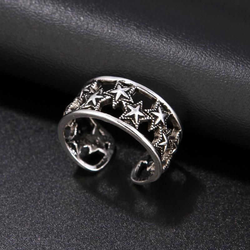 Vintage Silver Big East Gate Cross Ring Female Croix Punk Trend Men'S And Women'S Open Index Finger Ring