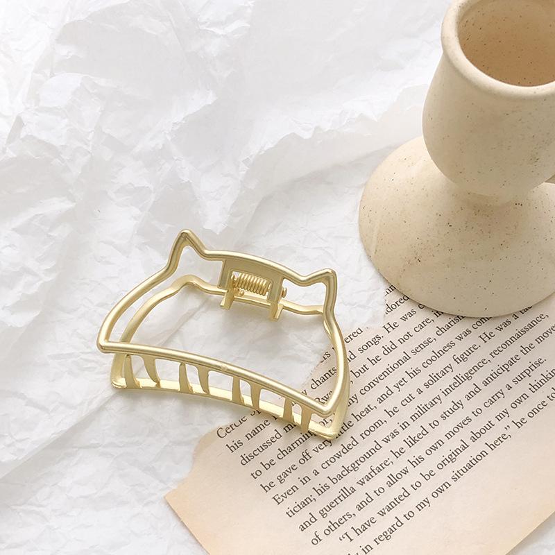 Women Fashion Gold Hollow Geometric Hair Claw Retro Hair Clips Barrette Hair Crab Hair Clips Headband Hairpin Hair Accessories
