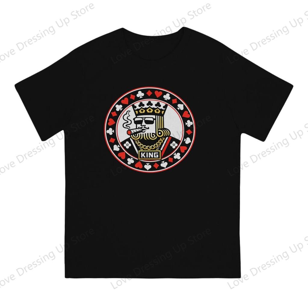 100 Cotton Tshirt Gambling King Unisexs Tshirt Poker King Summer Sweat Absorption Street Short Sleeve Top S6xl