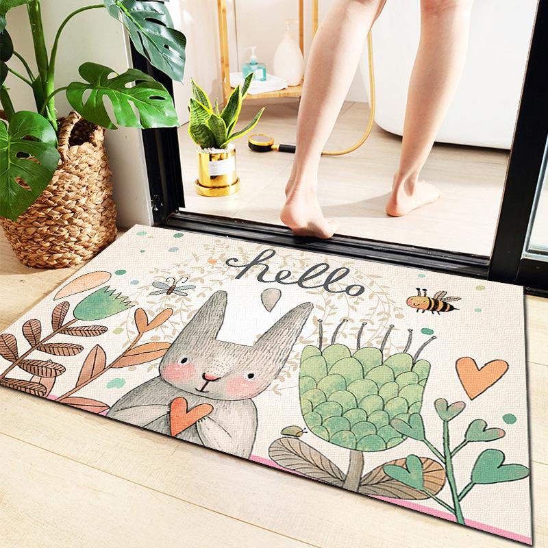 Door Mats Personalized Welcome Mat Bathroom Floor Rug Indoor Bathroom Non-slip Absorbent Floor Mat Home Kitchen Bedroom Carpet Printing Mat Area Rug