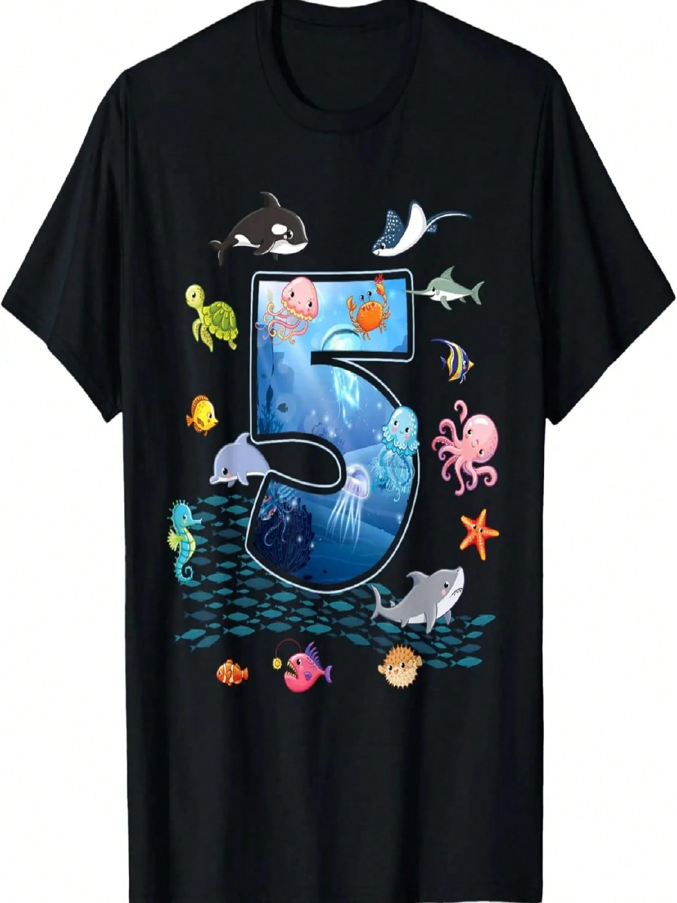 5th Birthday Aquarium Sea Aquatic Animals Lover Boys Girls T-Shirt,Comfortable Cotton T-Shirt,Comfortable Pure Cotton S разноцветный