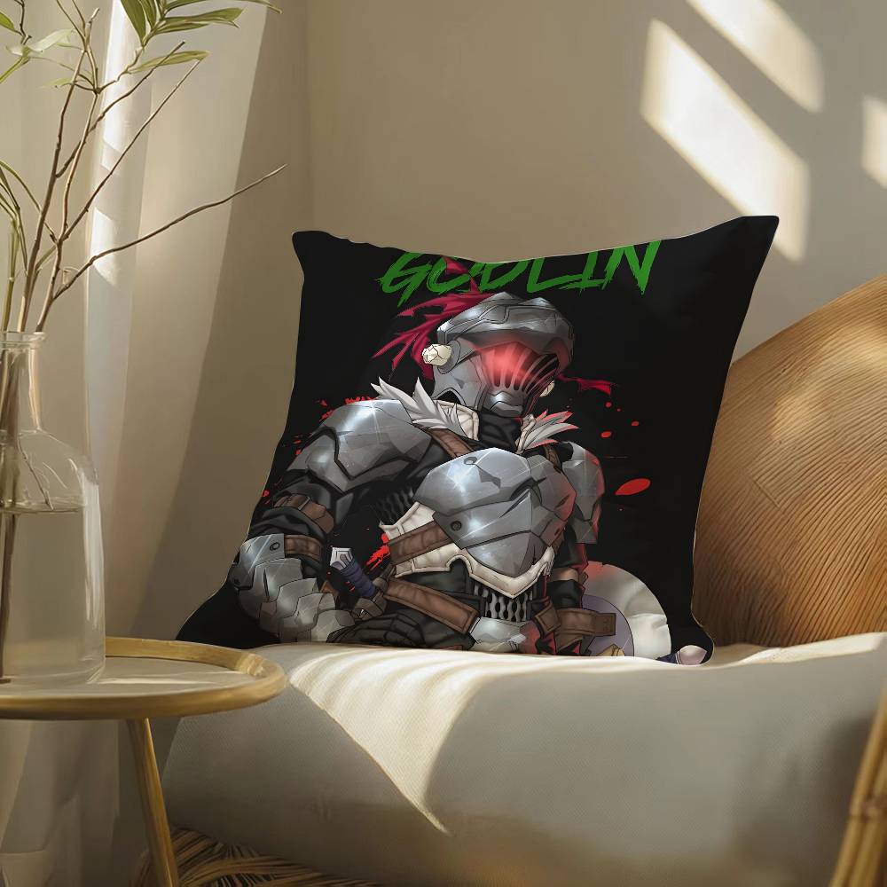 Handsome Anime Goblin Slayer-Cartoon Pillow Case Silky Elegant Comfort Sofa Bed  Invisible Zipper Beach Pillowcase