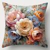 Fräsch lantlig design ros, lilja och liljemönster örngottLämplig för soffa bil sovrum dekorativt kuddöverdrag kuddfodral