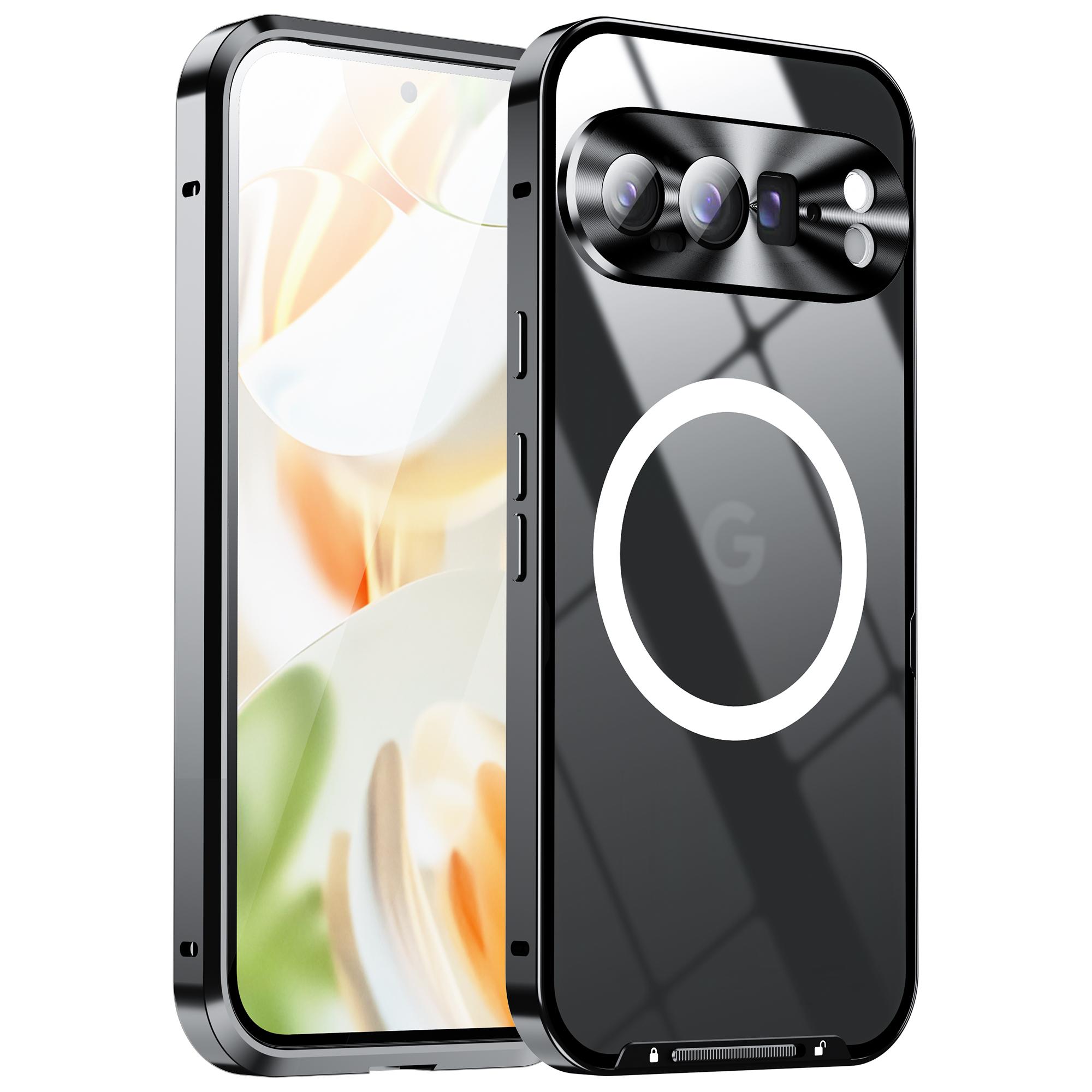 

For Google Pixel 9 Pro Magnetic Case Metal Frame Matte Phone Cover A