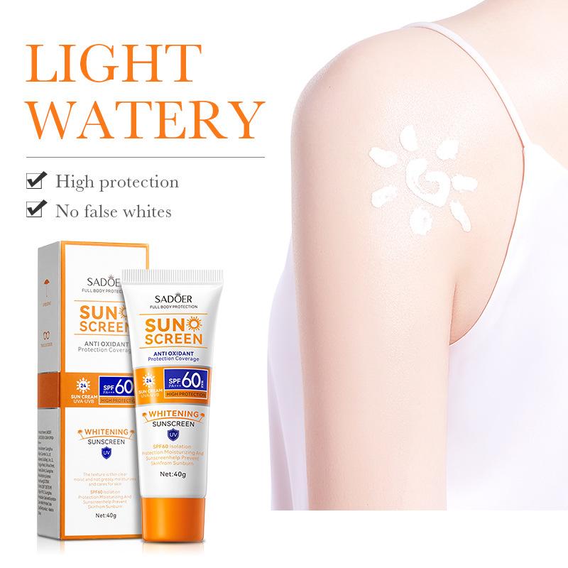 SPF60 PA+++ Sunscreen Cream UV Protection Face Sunblock Moisturizing UVA UVB Defense Daily Sun Care
