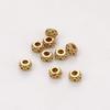 Gold-Plated Zircon-Inlaid Lace Drum Beads: Hollow Large Hole Spacers for DIY Necklaces