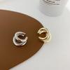 Fake Piercing Double Layer Circle Ear Cuff Faux Earrings for Women Personality Vintage Stainless Steel Ear Clips Party Jewelry
