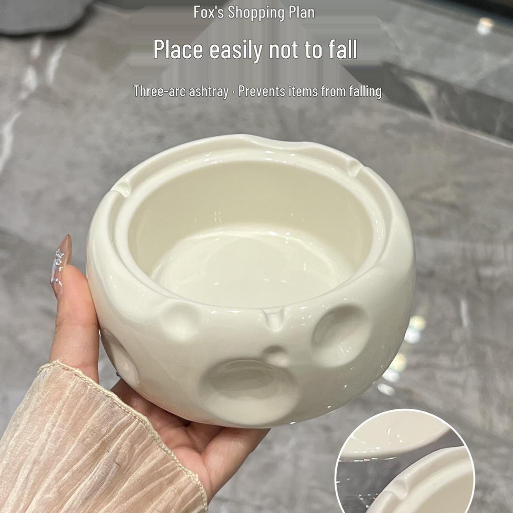 High-End Ceramic Ashtray with Lid: Stylish, Anti-Fly Design for Home & Commercial Use