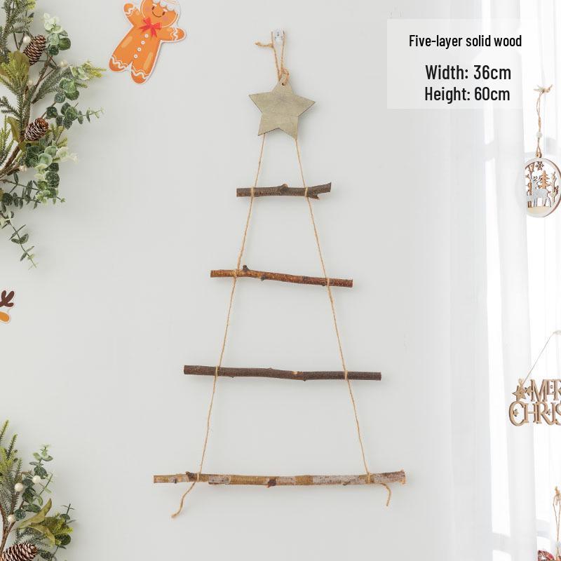 Wooden Triangle Christmas Tree Ornaments - Mall Window Display Decoration Props