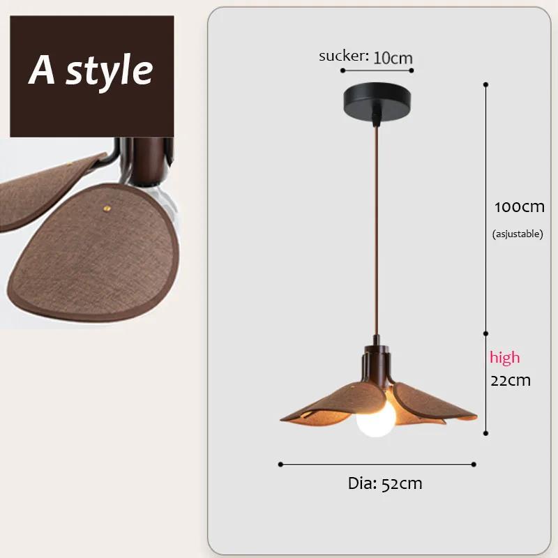 Japanese Fabric Chandelier Hoom Decor Dining Table Pendant Light LED Lighting for Living Room Bedroom Lamp E27 Indoor Fixture