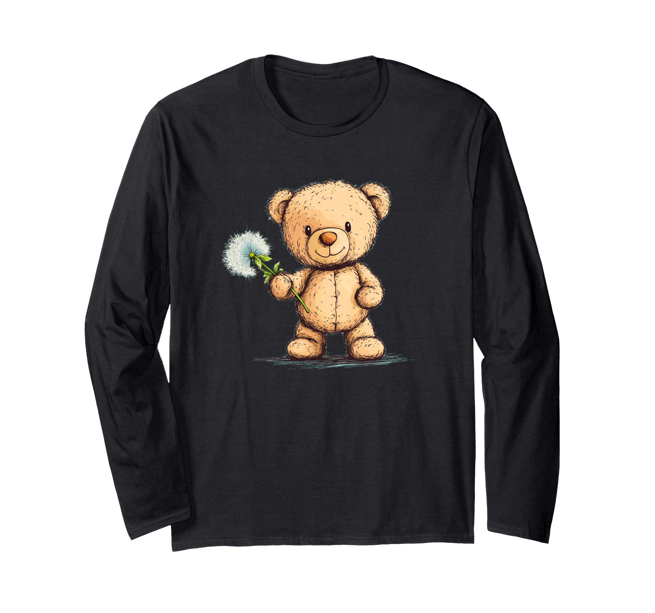 

A lovely teddy bear and dandelions for a calm afternoon. Long-sleeved T-shirt чёрный