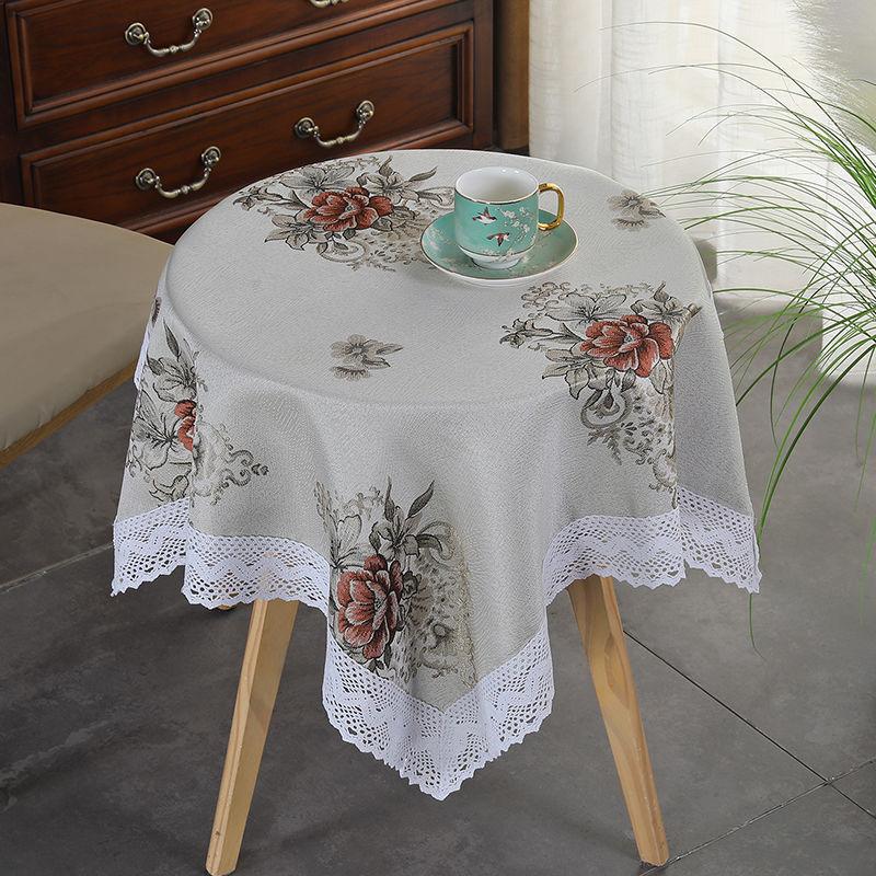 Household Minimalist Dining Table Cloth Countryside Style Small Round Table Cover Rectangular Floral Lace Universal Tablecloth