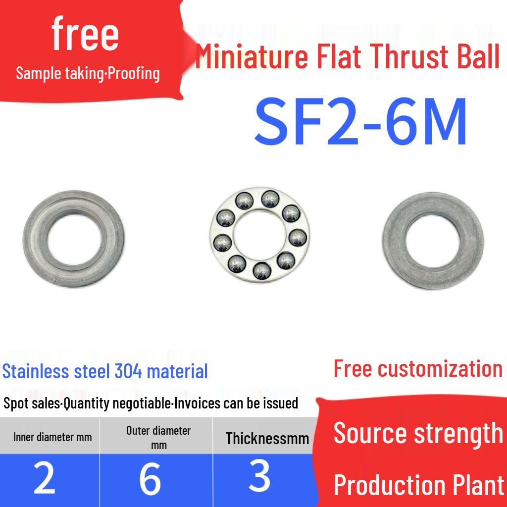 Stainless Steel 304 Miniature Thrust Ball Bearings (ID 2-12mm)