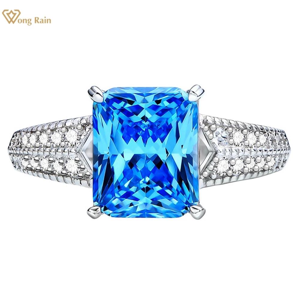 

Wong Rain Роскошное кольцо из 100% стерлингового серебра 925 пробы с дробленым льдом 5,6 карата AAAAA с цирконами, драгоценный камень, свадебное обручальное кольцо, ювелирные изделия US 6 белый