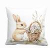 Easter piece watercolor bunny and floral cushion cover set fresh and soothing style pillow insert not included