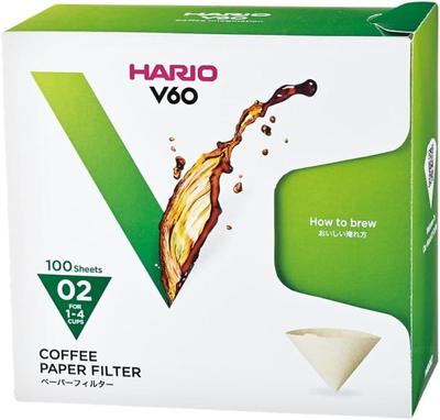 HARIO V60 Paper Filter Compatible with Coffee Maker Brown Misarashi For Cups Made In Japan 1-4 VCF-02-100MK