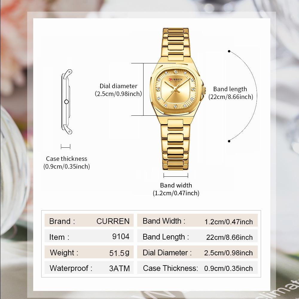 Elegant Women Wristwatch Waterproof Luminous Watch Ladies Stainless Steel Quartz Square Dial Women's Watches