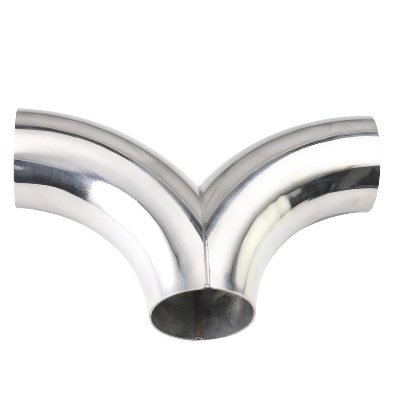 304 stainless steel Exhaust Pipe Fittings Herringbone universal welding Y type Connection Tube 51mm 63mm 76mm