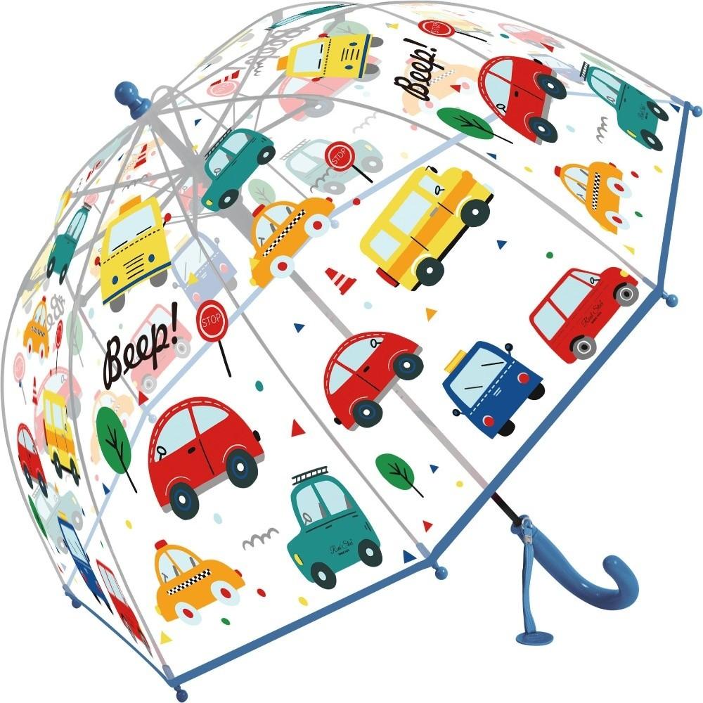 Transparent Long Handle Umbrella Easy Grip Hook Kids Umbrella Lightweight Dome Umbrella  Children