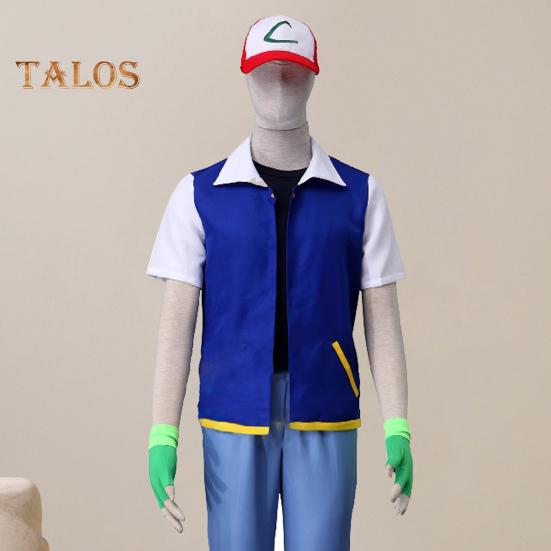 3Pcs/Set Anime Outfit Role-Playing Costume Ash Fans Jacket Gloves Hat Set Daily Wear Parties Festivals