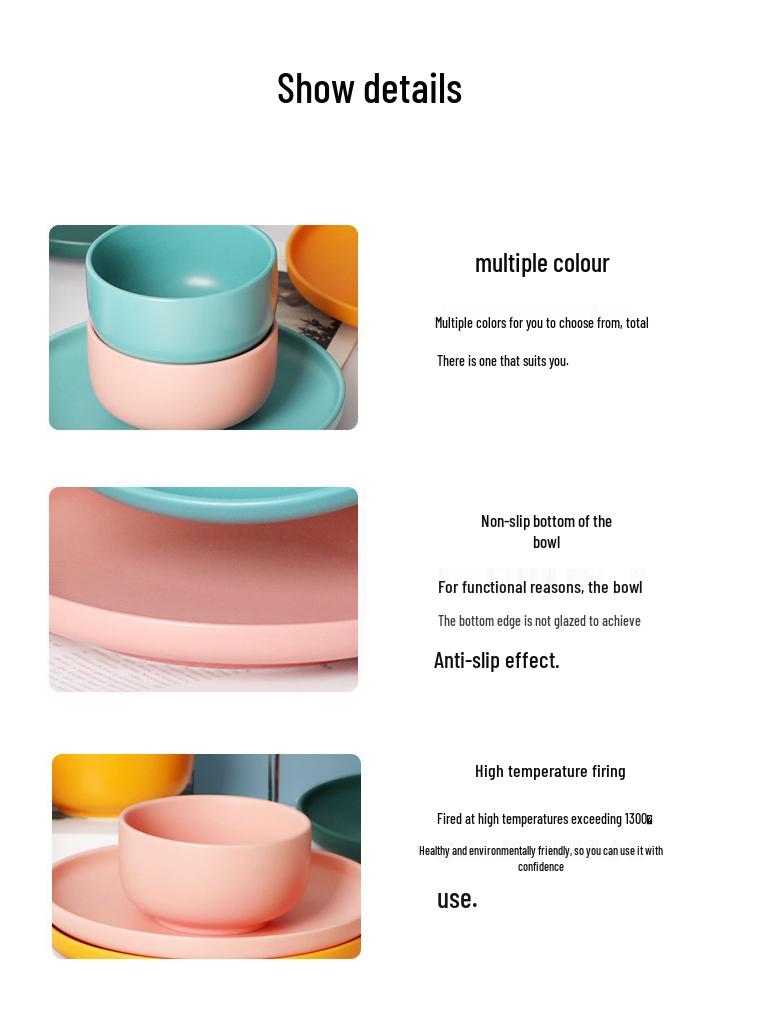 Matte Ceramic 4-Piece Shallow Plate Set: Creative Steak & Breakfast Plates for Western Cuisine.