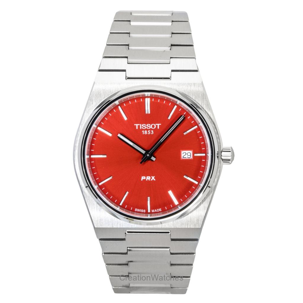 

Tissot PRX Нержавеющая сталь Красный циферблат Кварцевые T137.410.11.421.00 100M Мужские часы красный