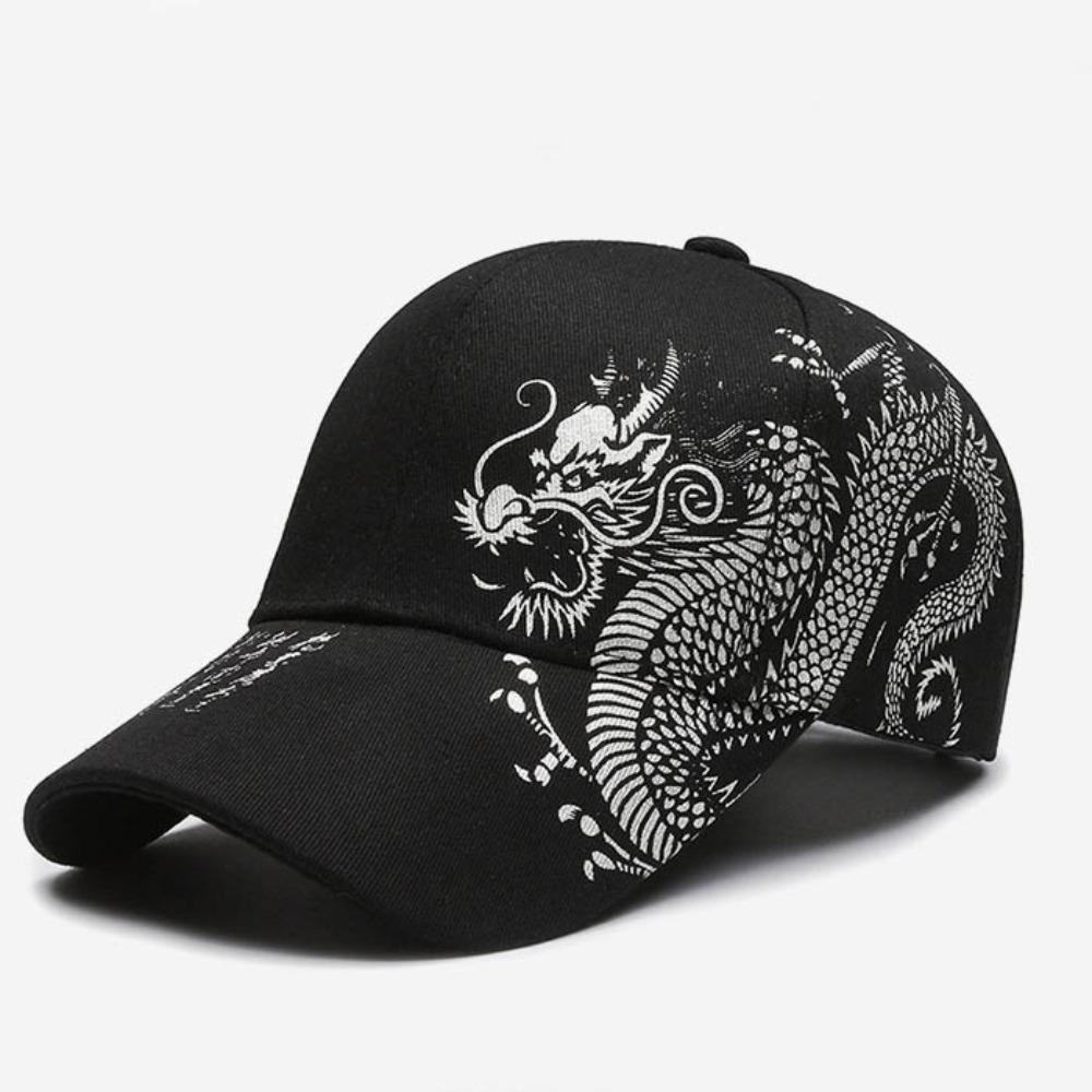 Adjustable Baseball Cap Dragon Totem Printing Hip Hop Hat Casual Snapback Hat  Unisex