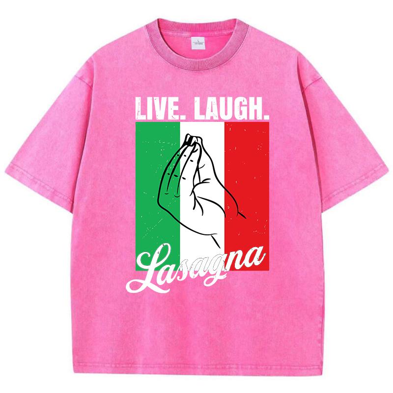 Womans Acid Wash T-Shirts Flag Of Italy Printing Tops Oversize Distressed Cotton Short Sleeve Tees Casual Female Clothes