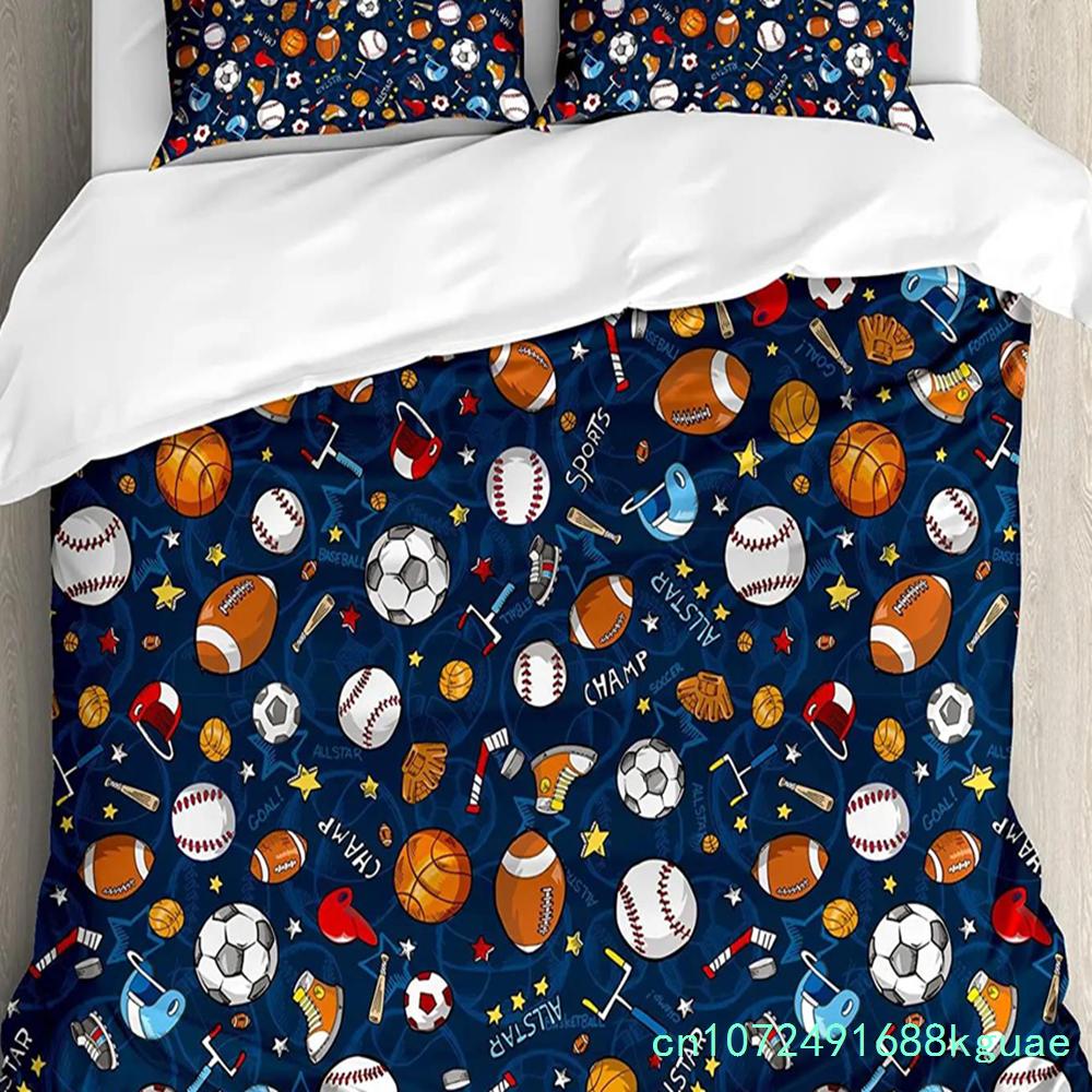 Flame Basketball Ball Box Printed Comfort Duvet Cover Pillow Case Home Textile Quilt Cover Boy Kid Teen Girl 3pcs Bedding Set