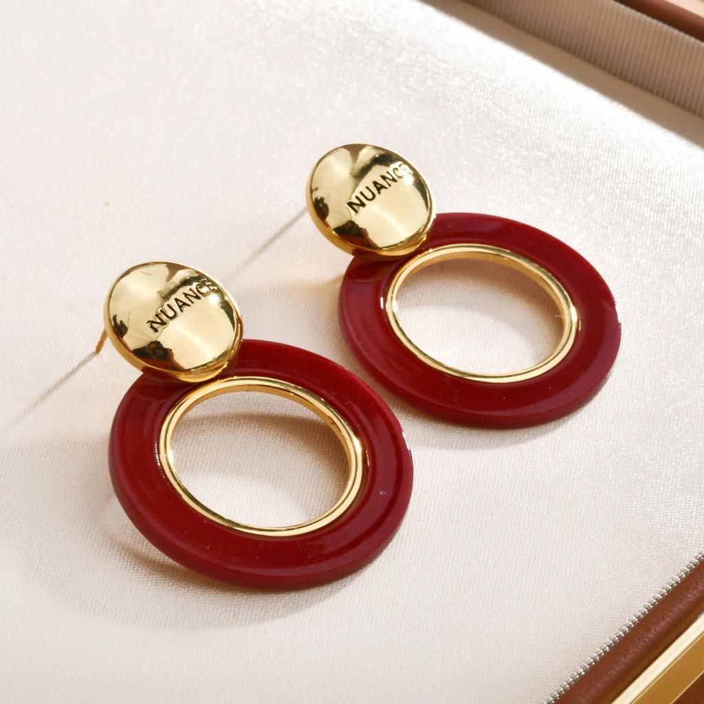 Trendy European & American High-End Niche Versatile Stud & Exaggerated Round Earrings