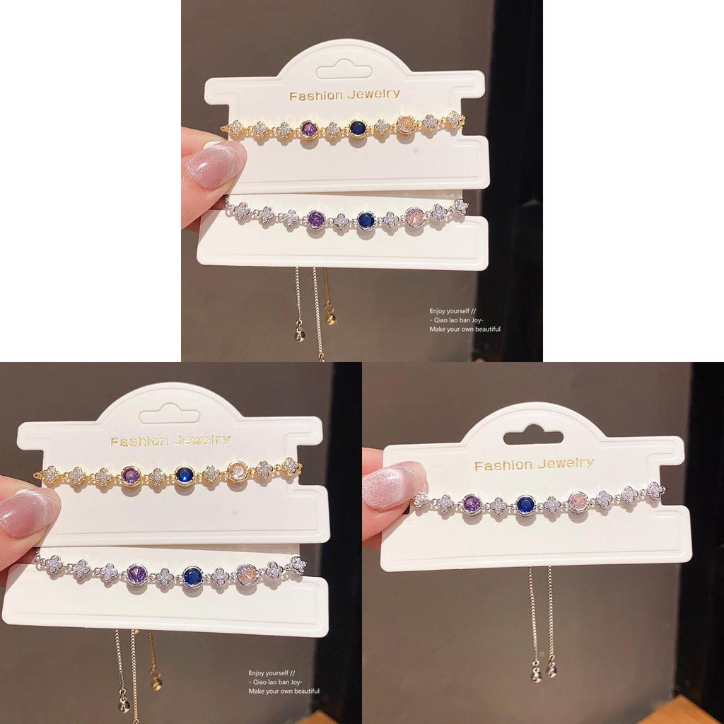 Floral Zirconia Pendant Bracelet With Gold Plating For Elegant Women