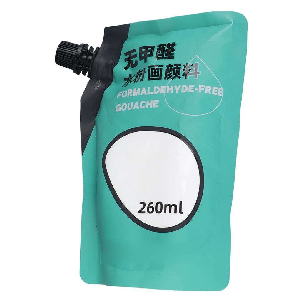 260ml White Gouache Paint Dry Quickly Strong Coverage Water Color Tube for Kids Beginners Artists