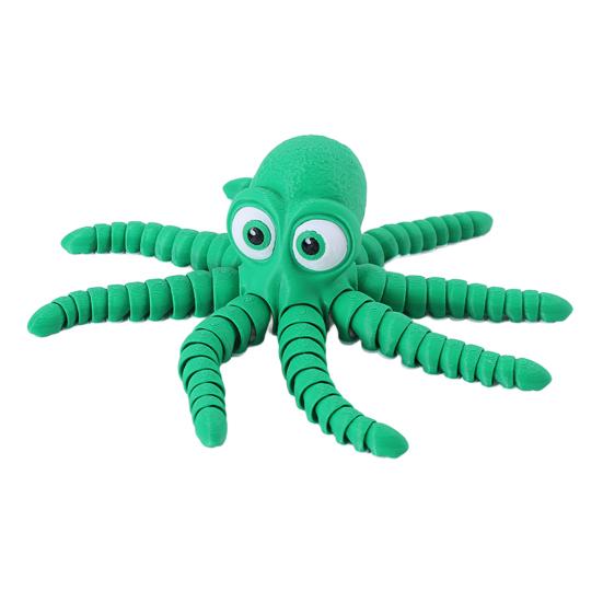 3D Printed Octopus Figurine Movable Joints Big Eyes Octopus Figure Articulated Sea Animal Model Fidget Toy Home Office Desktop Decoration Ornament